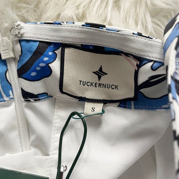 NEW Tuckernuck Blue White Majolica Tile Marnie Cotton Blend Sleeveless Top - Picture 6 of 8